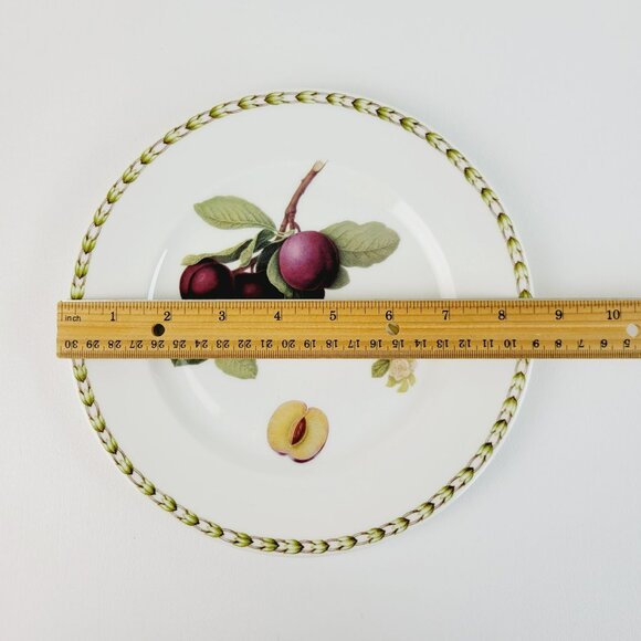 Vintage Hookers Fruit Plumb SALAD Plate Set Rosina Queens England Botanical Dish - Picture 10 of 10